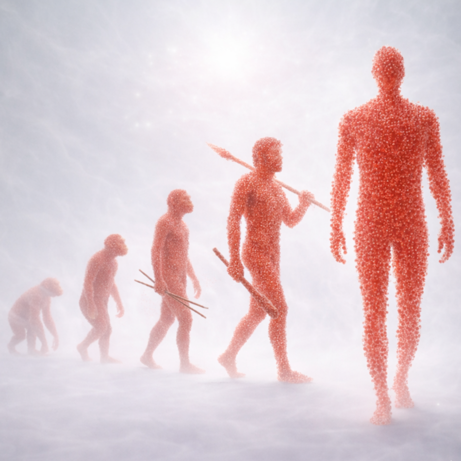 Ilustración relacionada con la historia natural del psi y la evolución